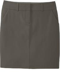 a short grey skirt with a belt