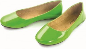 a pair of green shoes
