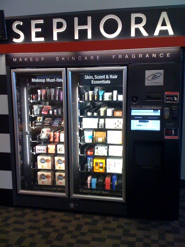 a vending machine with a variety of products