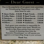 a sign with price list