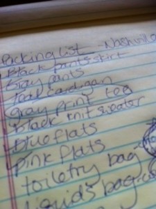 a close-up of a list of things
