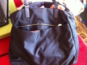 a black bag with a zipper