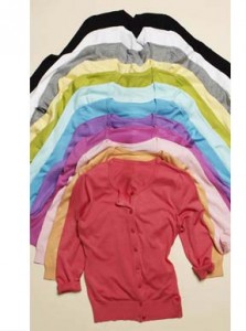several different colored sweaters
