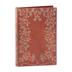 a book with a floral design