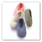 a group of colorful slippers