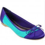 a blue and green flat shoe