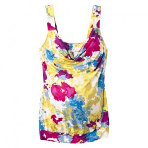 a colorful tank top with a white background