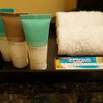 a group of toiletries on a tray