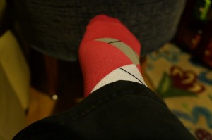 a close up of a sock