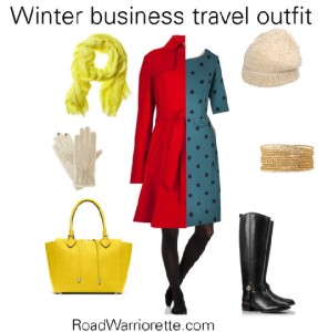 Winter business travel outfit