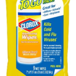 a yellow bag of wipes