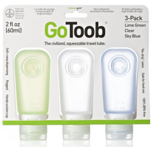 a group of travel bottles in a package