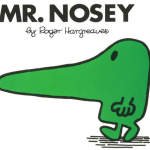 a green cartoon character with a long nose