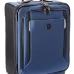 a blue and black suitcase