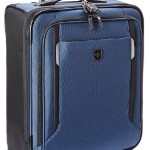 a blue suitcase with a zipper