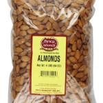 a bag of almonds with a yellow label