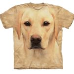 a t-shirt with a dog face
