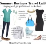 a collage of a travel outfit