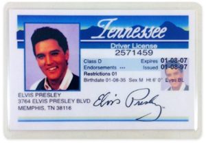 elvis drivers license