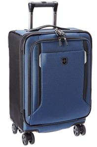 a blue and black suitcase