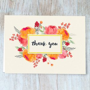 a card with flowers on it