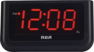 a digital clock with red numbers
