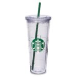 a clear plastic cup with a straw