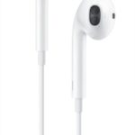 a close-up of a white earbuds