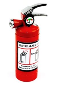 a red fire extinguisher with a white background