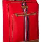 a red suitcase with a white background