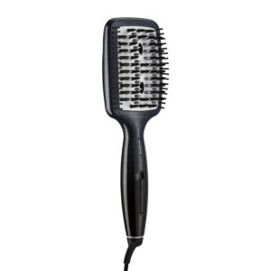 a black and white hair brush