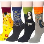 a group of socks with pictures on them