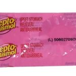 a pink packet of anti-diarrhea